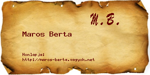 Maros Berta névjegykártya